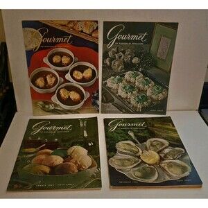Gourmet Magazine Lot of 4 Magazines 1965 Feb, June, August, & November